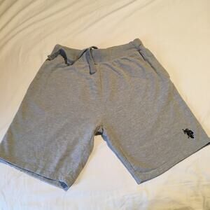 U.S. Polo ASSN Y2K Large Sweatshirt Shorts Grey Drawstring Pockets